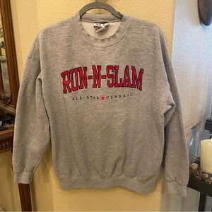 Vintage NCC Apparel Gray Run-N-Slam Embroidery Sweatshirt Size L/XL-Unisex